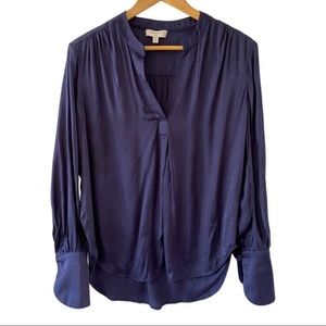 Habitual Dark Navy V Neck Long Sleeve Blouse S
